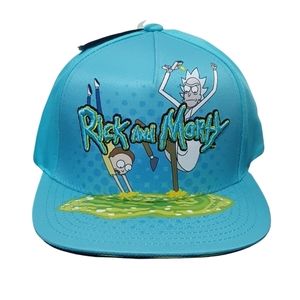 Rick and Morty Blue Sublimated Portal Jumping 3D Embroidered Logo SnapBack Hat